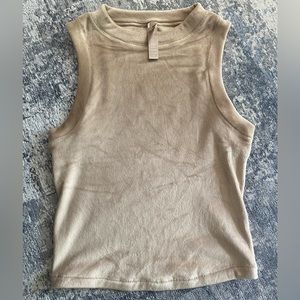 LIKE NEW! SKIMS Velour Crewneck Tank in shade HONEY. Size small.